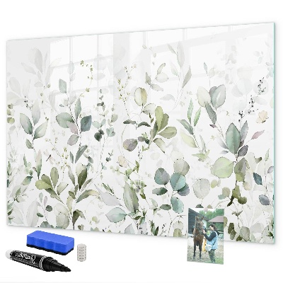 Decoratief glazen wandbord beschrijfbaar en magnetisch Groen bord voor foto's en notities