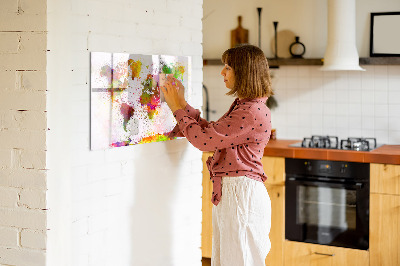 Decoratief glazen wandbord beschrijfbaar en magnetisch Kleurrijke kaart met fotospots