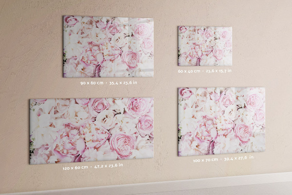 Memobord van glas met print inclusief neodymium magneten Bloemenbord voor notities en foto's