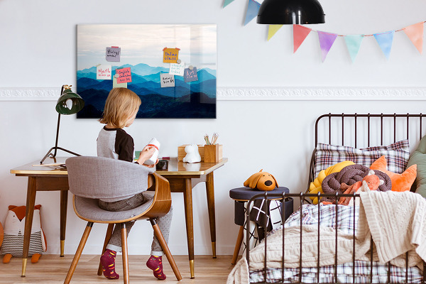 Decoratief glazen wandbord beschrijfbaar en magnetisch Bewaar uw herinneringen in een prachtige stijl.
