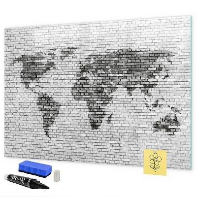 Memobord van glas met print inclusief neodymium magneten Interactieve kaart voor het weergeven van foto's