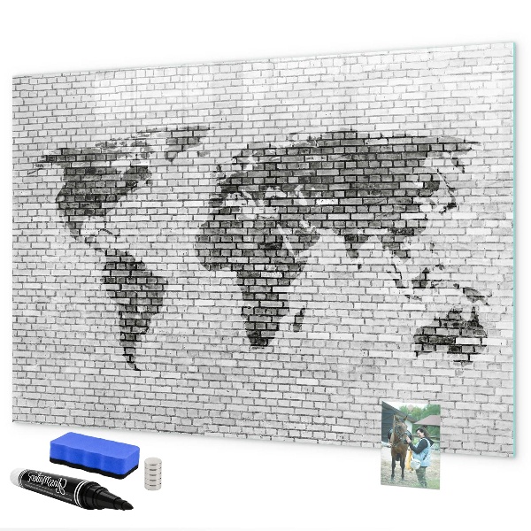 Memobord van glas met print inclusief neodymium magneten Interactieve kaart voor het weergeven van foto's