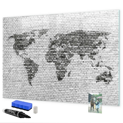 Memobord van glas met print inclusief neodymium magneten Interactieve kaart voor het weergeven van foto's