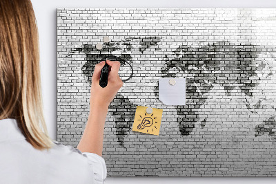 Memobord van glas met print inclusief neodymium magneten Interactieve kaart voor het weergeven van foto's