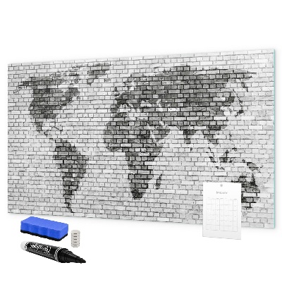 Memobord van glas met print inclusief neodymium magneten Interactieve kaart voor het weergeven van foto's