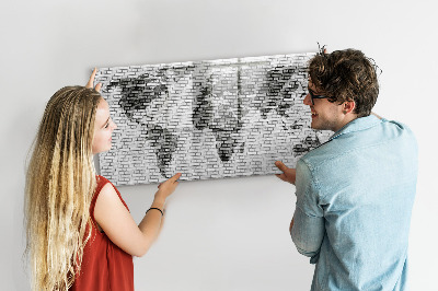 Memobord van glas met print inclusief neodymium magneten Interactieve kaart voor het weergeven van foto's