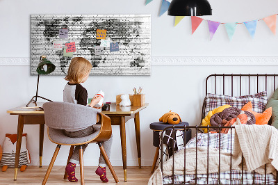 Memobord van glas met print inclusief neodymium magneten Interactieve kaart voor het weergeven van foto's