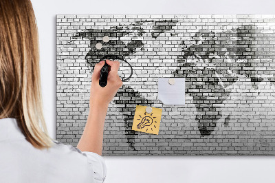 Memobord van glas met print inclusief neodymium magneten Interactieve kaart voor het weergeven van foto's