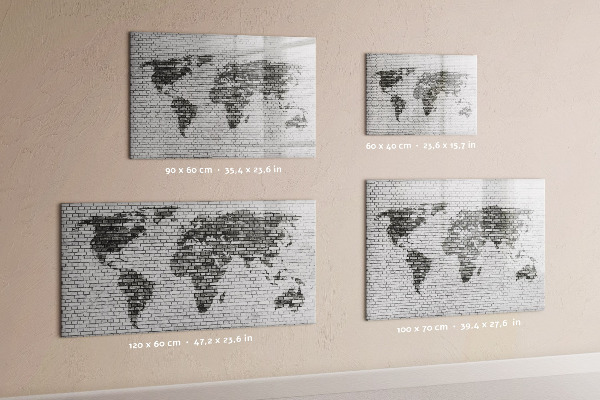 Memobord van glas met print inclusief neodymium magneten Interactieve kaart voor het weergeven van foto's