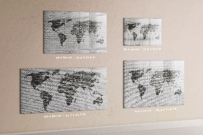 Memobord van glas met print inclusief neodymium magneten Interactieve kaart voor het weergeven van foto's