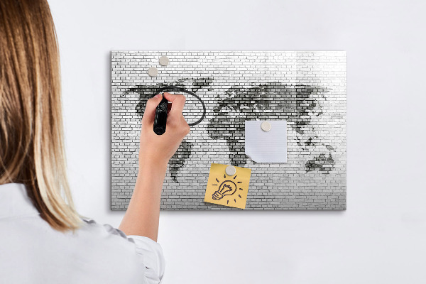 Memobord van glas met print inclusief neodymium magneten Interactieve kaart voor het weergeven van foto's