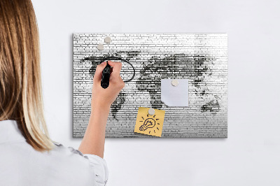 Memobord van glas met print inclusief neodymium magneten Interactieve kaart voor het weergeven van foto's