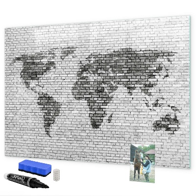 Memobord van glas met print inclusief neodymium magneten Interactieve kaart voor het weergeven van foto's