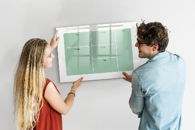 Decoratief glazen wandbord beschrijfbaar en magnetisch Agenda met notities en foto's