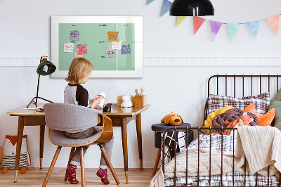 Decoratief glazen wandbord beschrijfbaar en magnetisch Agenda met notities en foto's