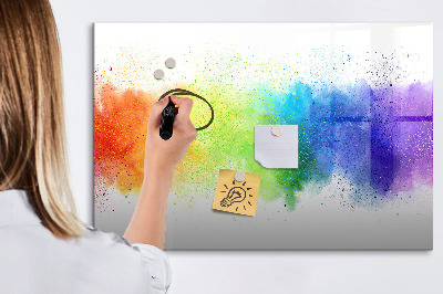 Memobord van glas met print inclusief neodymium magneten Kleurrijk fotoprikbord