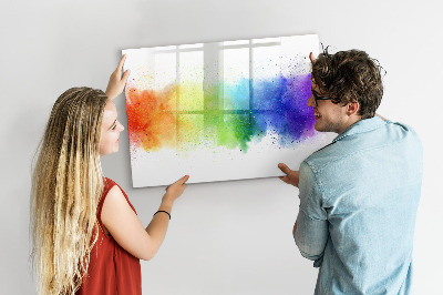 Memobord van glas met print inclusief neodymium magneten Kleurrijk fotoprikbord