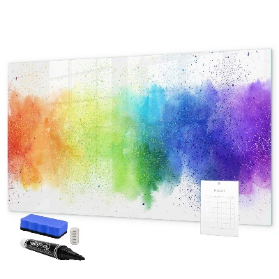 Memobord van glas met print inclusief neodymium magneten Kleurrijk fotoprikbord