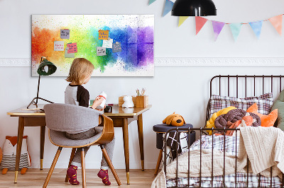 Memobord van glas met print inclusief neodymium magneten Kleurrijk fotoprikbord