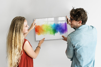 Memobord van glas met print inclusief neodymium magneten Kleurrijk fotoprikbord