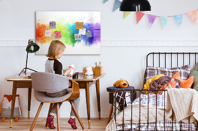 Memobord van glas met print inclusief neodymium magneten Kleurrijk fotoprikbord