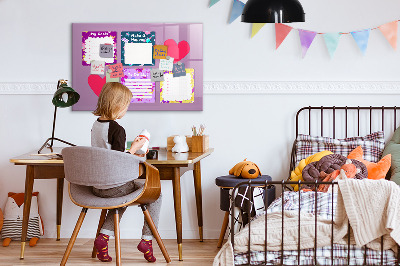 Decoratief glazen wandbord beschrijfbaar en magnetisch Planning- en motivatiebord