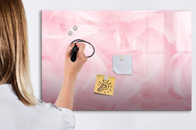 Memobord van glas met print inclusief neodymium magneten Roze prikbord voor notities en foto's