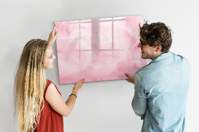 Memobord van glas met print inclusief neodymium magneten Roze prikbord voor notities en foto's
