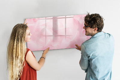 Memobord van glas met print inclusief neodymium magneten Roze prikbord voor notities en foto's