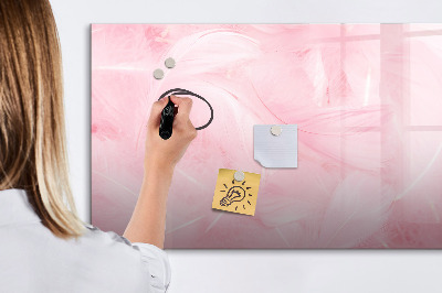 Memobord van glas met print inclusief neodymium magneten Roze prikbord voor notities en foto's