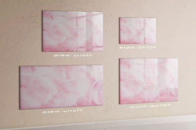 Memobord van glas met print inclusief neodymium magneten Roze prikbord voor notities en foto's