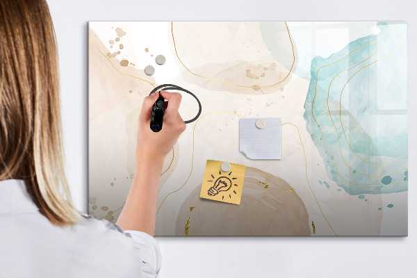 Decoratief glazen wandbord beschrijfbaar en magnetisch Creatief fotopresentatiebord