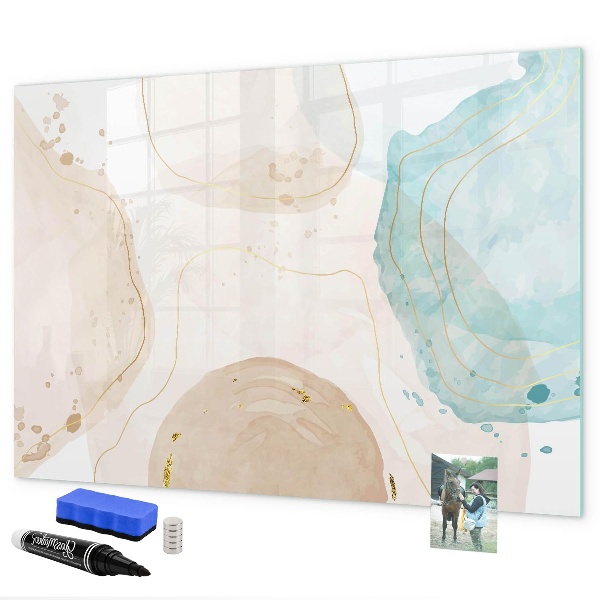 Decoratief glazen wandbord beschrijfbaar en magnetisch Creatief fotopresentatiebord