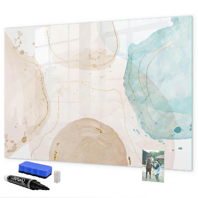 Decoratief glazen wandbord beschrijfbaar en magnetisch Creatief fotopresentatiebord