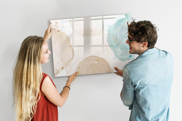 Decoratief glazen wandbord beschrijfbaar en magnetisch Creatief fotopresentatiebord