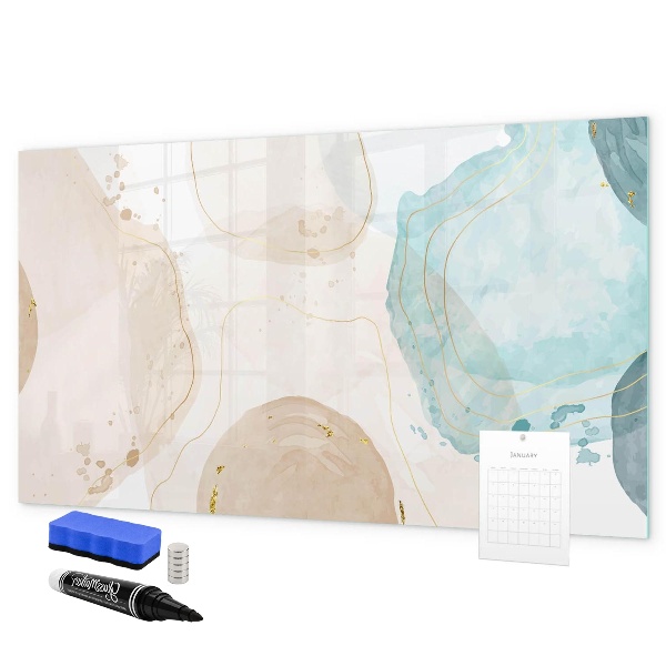 Decoratief glazen wandbord beschrijfbaar en magnetisch Creatief fotopresentatiebord