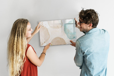 Decoratief glazen wandbord beschrijfbaar en magnetisch Creatief fotopresentatiebord