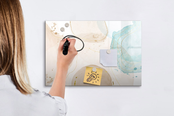 Decoratief glazen wandbord beschrijfbaar en magnetisch Creatief fotopresentatiebord