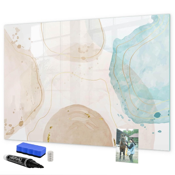 Decoratief glazen wandbord beschrijfbaar en magnetisch Creatief fotopresentatiebord