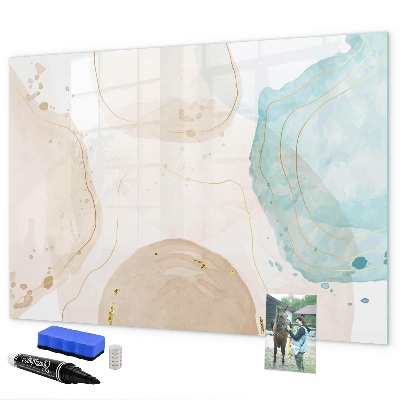 Decoratief glazen wandbord beschrijfbaar en magnetisch Creatief fotopresentatiebord