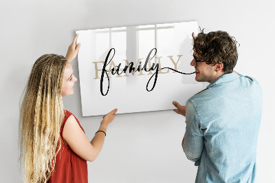 Memobord van glas met print inclusief neodymium magneten Familieherinneringen op het bord