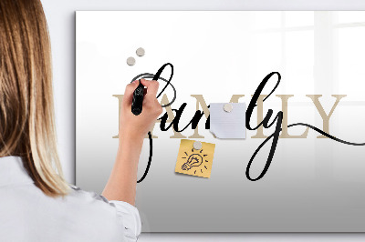 Memobord van glas met print inclusief neodymium magneten Familieherinneringen op het bord
