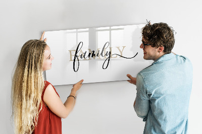 Memobord van glas met print inclusief neodymium magneten Familieherinneringen op het bord
