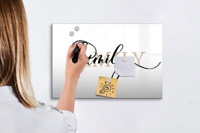 Memobord van glas met print inclusief neodymium magneten Familieherinneringen op het bord