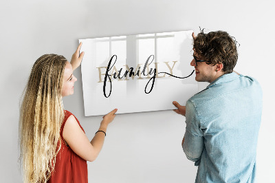 Memobord van glas met print inclusief neodymium magneten Familieherinneringen op het bord