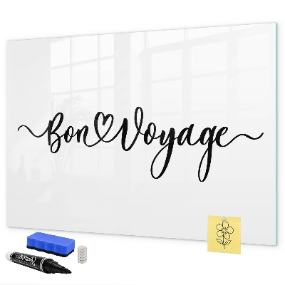 Decoratief glazen wandbord beschrijfbaar en magnetisch Een creatieve ruimte voor herinneringen en foto's