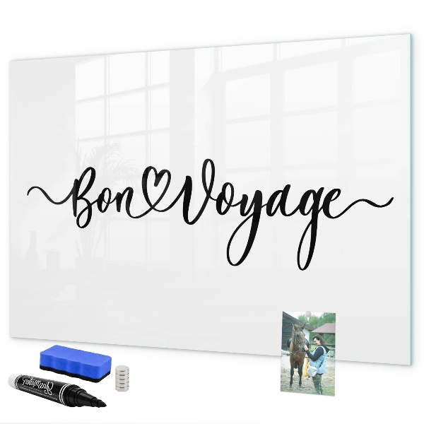 Decoratief glazen wandbord beschrijfbaar en magnetisch Een creatieve ruimte voor herinneringen en foto's