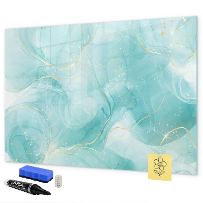 Memobord van glas met print inclusief neodymium magneten Een kleurrijk prikbord voor foto's en notities