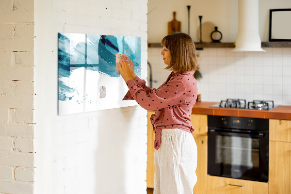 Decoratief glazen wandbord beschrijfbaar en magnetisch Een kleurrijke poster voor het presenteren van foto's