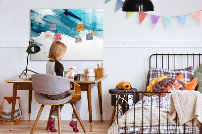 Decoratief glazen wandbord beschrijfbaar en magnetisch Een kleurrijke poster voor het presenteren van foto's